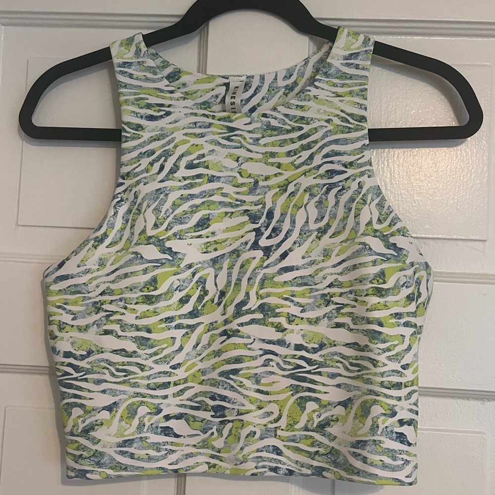 Zebra workout athletic tank with built in bra